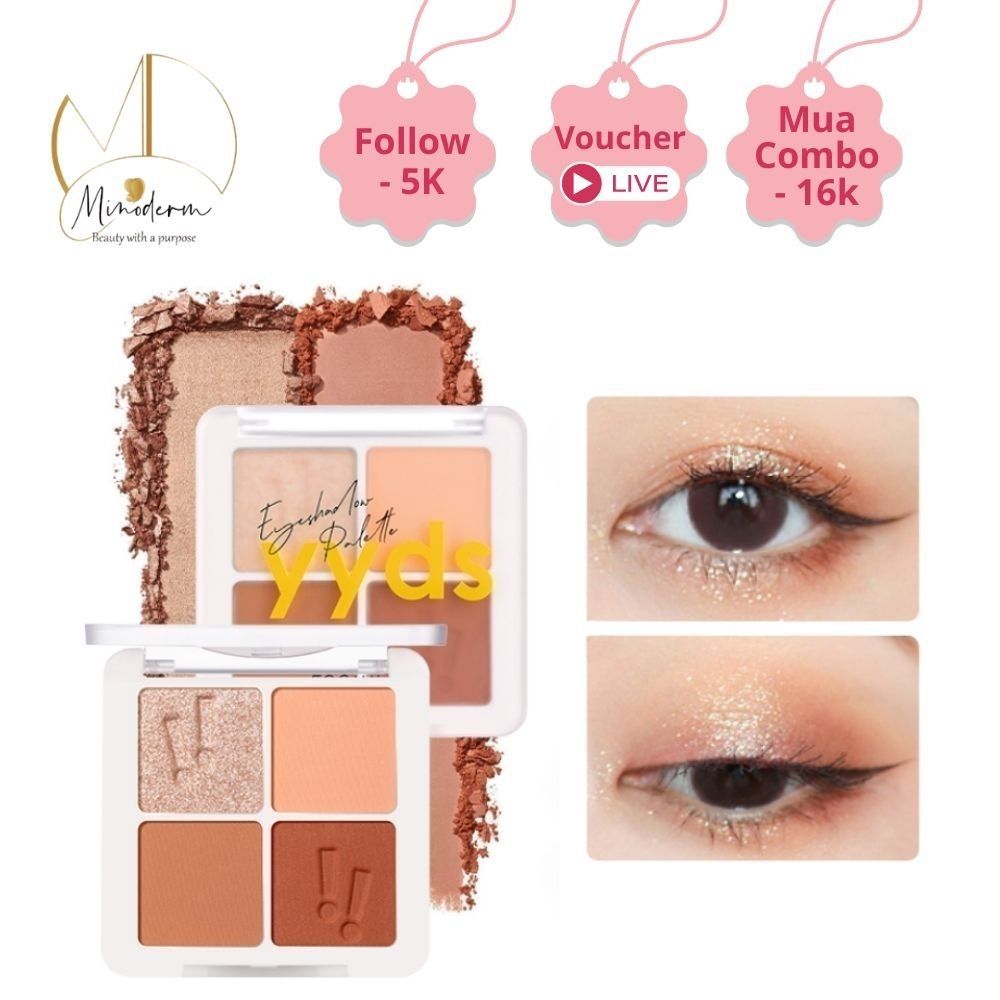 Bảng Phấn Mắt Focallure 4 ô màu, nhũ lì, mềm minh, lâu trôi 4.8g FA-177
