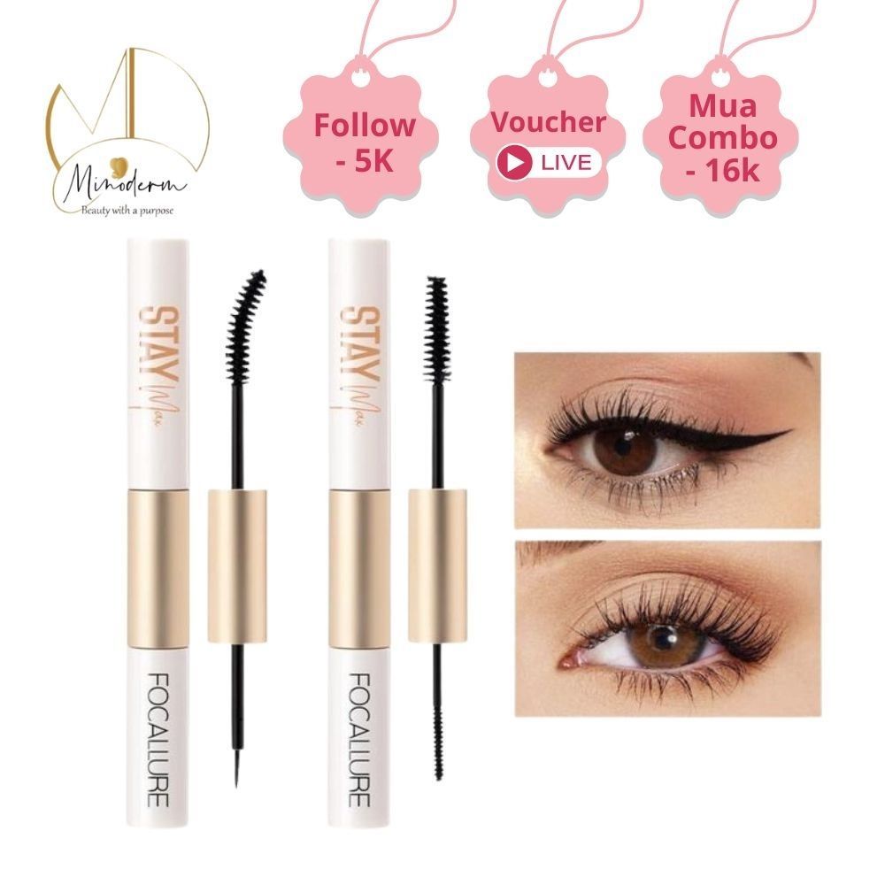Mascara Kiêm Bút Kẻ Mắt / Chuốt Mi Dạng Sợi FOCALLURE 2 Trong 1 Chống Thấm Nước Lâu Trôi 28g FA-160