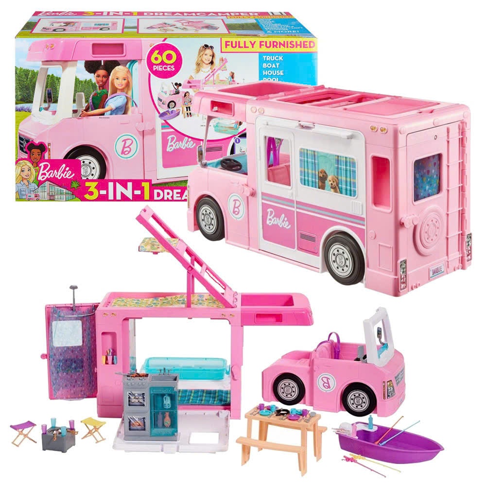 Nhà Barbie Dream Camper 3 in 1 Hơn 60 Chi Tiết Chính Hãng New Fullnbox 100%