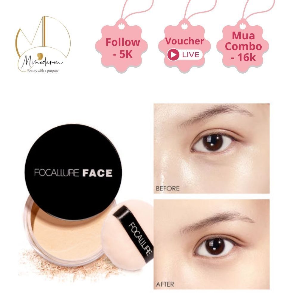 Phấn phủ FOCALLURE dạng bột kiềm dầu che phủ toàn diện 7g FA-15