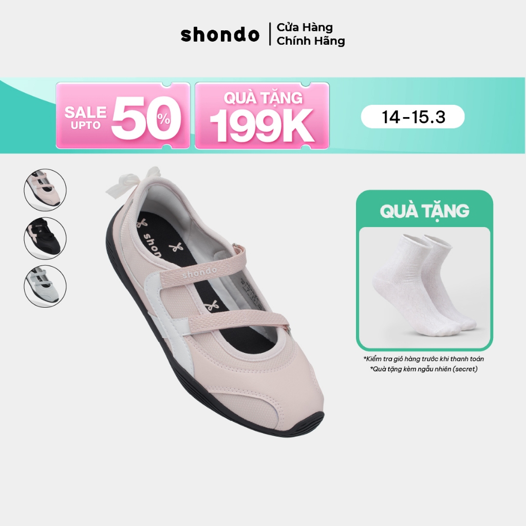 [MỚI - Độc quyền Shopee] Giày Ballet Sneaker Nữ Minie Shondo Vải Mesh Thoáng Khí Quai Dán Nhiều Màu