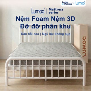 Nệm Foam Massage Lumoo Hachi 2.0 - Đệm Cao Su Non 6/9cm, Nâng Đỡ Đa Điểm (Xám/Trắng)