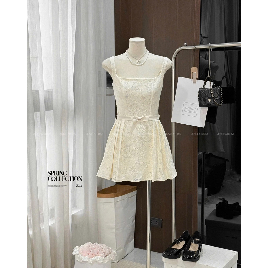 VD17 Váy Ren Trắng Dáng Xòe Belle Lace Dress – Đầm Dự Tiệc Tiểu Thư Jeace Studio By Jolie