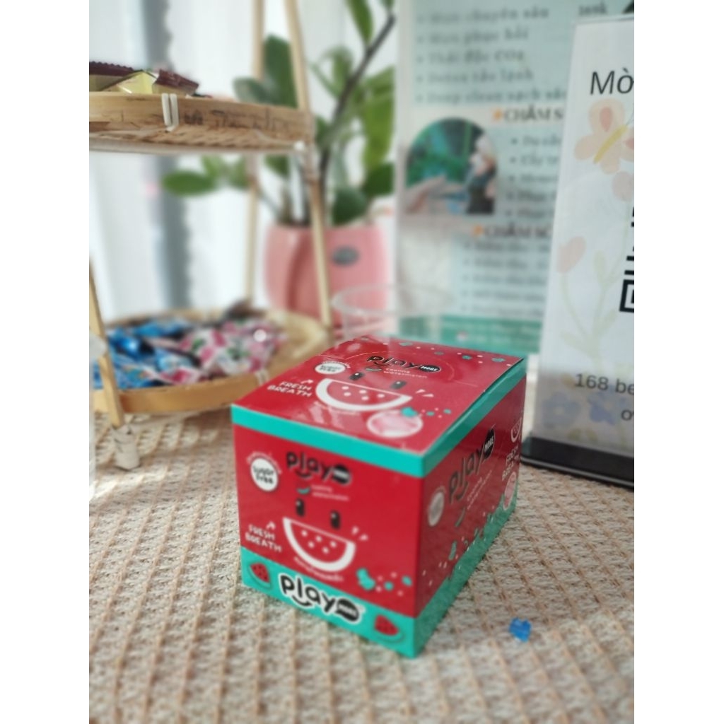 Kẹo the không đường playmore 22g vị dưa hấu