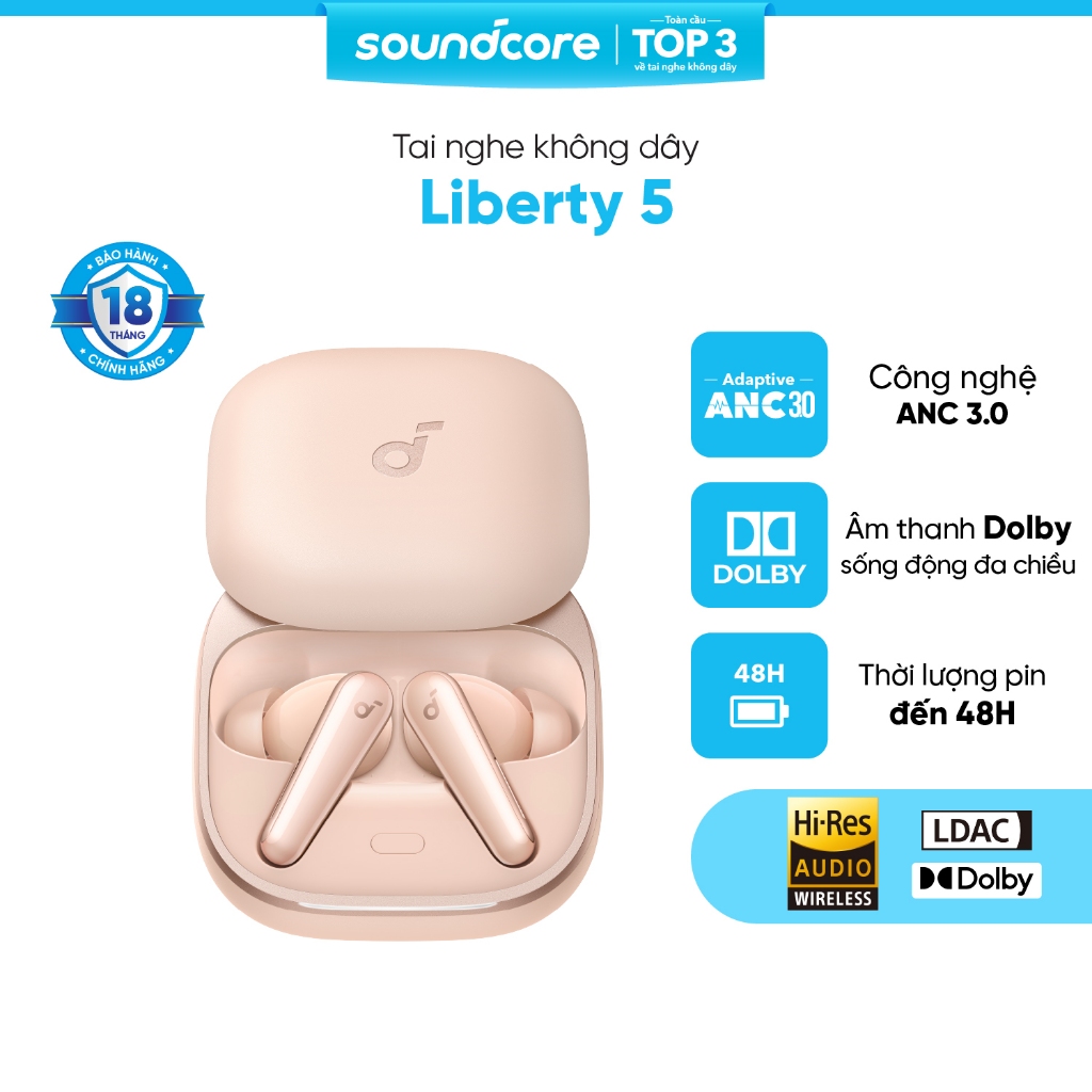Tai nghe bluetooth soundcore Liberty 5 ANC 3.0 | Pin 48 giờ | Kháng bụi, nước IP55 | Tích hợp phiên dịch | BigBuy360 - bigbuy360.vn