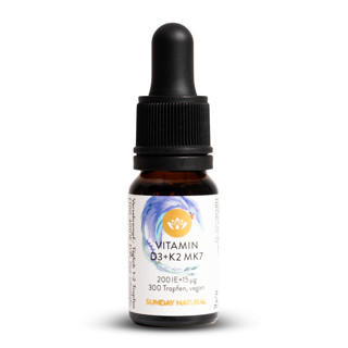 Vitamin D3K2 Sunday Natural Chai 10ml Cho Bé Dưới 5 tuổi – Hỗ Trợ Hấp Thu Canxi Giúp Xương Chắc Khỏe - Chay Thực Vật