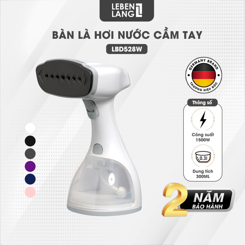 Bàn là hơi nước cầm tay Lebenlang LBD528, công suất 1500W, bình 300ml, nặng 800g, bảo hành 2 năm