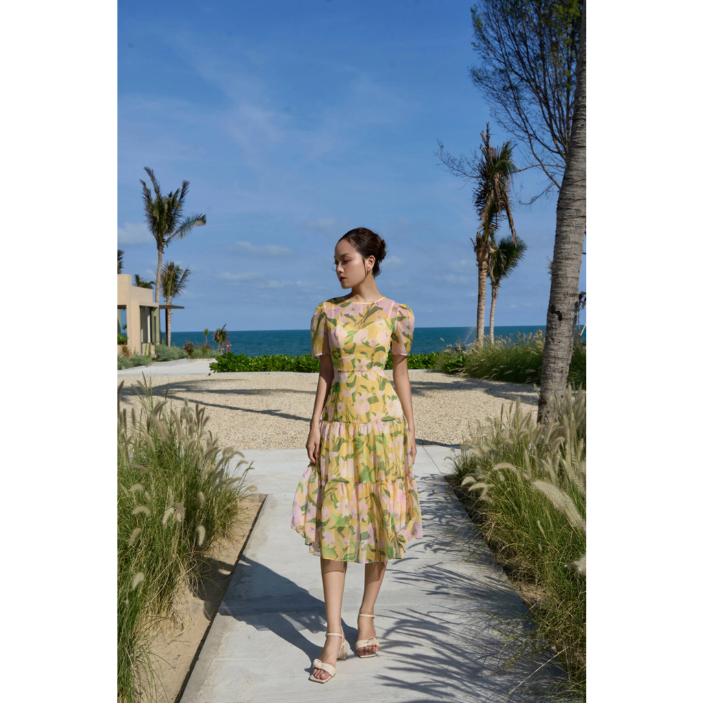 Đầm voan hoa dáng xòe nữ IVY moda MS 48M8652 | BigBuy360 - bigbuy360.vn