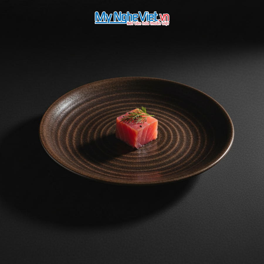 Đĩa gốm men nâu đen D20 MNV-MN02/D20