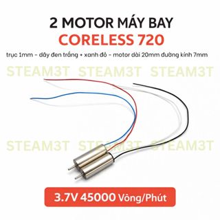 2 motor máy bay mini coreless 720 dây đen trắng xanh đỏ 3.7V 45000 RPM - LK0237