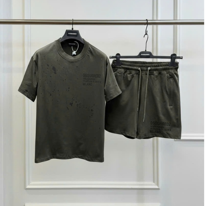 Bộ quần áo Hè nam DS&Q Rêu Chữ hồng Cao cấp Siêu Phẩm Hot,Set Bộ Cộc Nam chất vải Cotton Nam Đi Thể dục co giãn 4 chiều | BigBuy360 - bigbuy360.vn