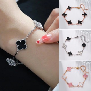 💥vietacc💥Vòng Tay Cỏ Bốn Lá Cho Nữ Hàn Quốc Đơn Giản Ins Năm Hoa Caladium Chúc May Mắn Vòng Tay Hoa