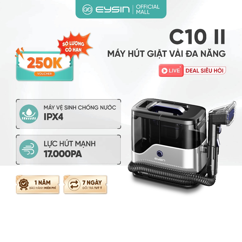 Máy Hút Giặt EYSIN C10II Hút giặt sofa giặt đệm Làm sạch diệt khuẩn ghế đệm Lực hút mạnh 17000Pa