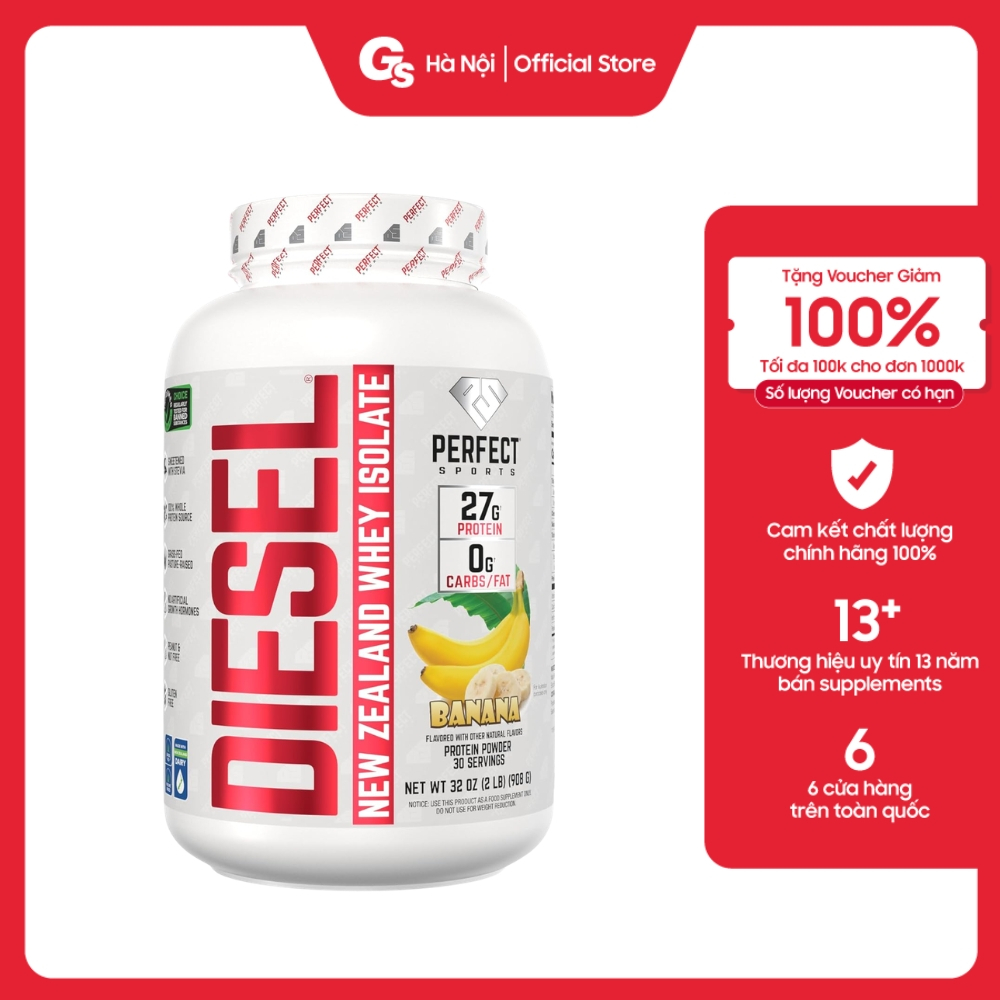 Sữa tăng cơ Diesel Whey Protein Isolate Perfect Sports 2Lbs - 30 servings (Canada) Gymstore