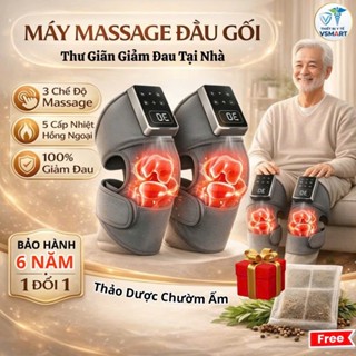 Máy Massage Chân Đầu Gối Không Dây , Máy Mát Xa chườm ấm Hồng Ngoại Giảm Đau Nhức Xương Khớp