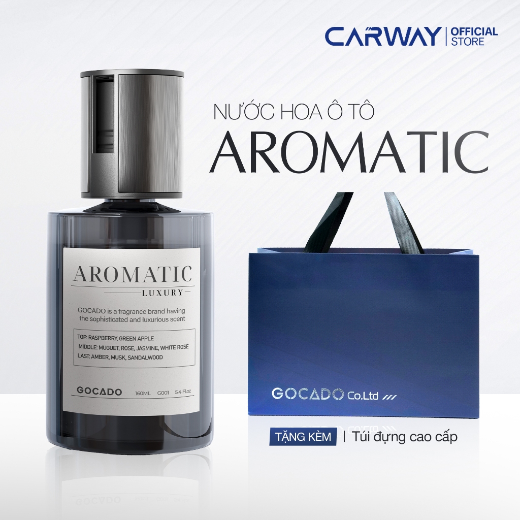 Nước Hoa Ô Tô Cao Cấp AROMATIC  Hương Hoa Cỏ Kết Hợp Gỗ Thơm Khử Mùi Xe Dung Tích 160ML