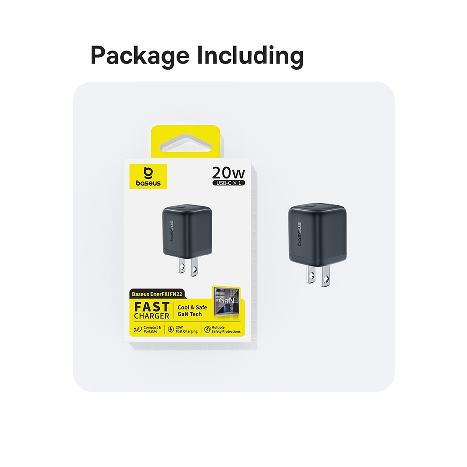 Củ Sạc Nhanh Baseus EnerFill FN22 20W & 30W & 45W GaN USB-C PD 3.0 – Nhỏ Hơn 30%, Sạc Nhanh Gấp 176% Vẫn Mát Lạnh | BigBuy360 - bigbuy360.vn