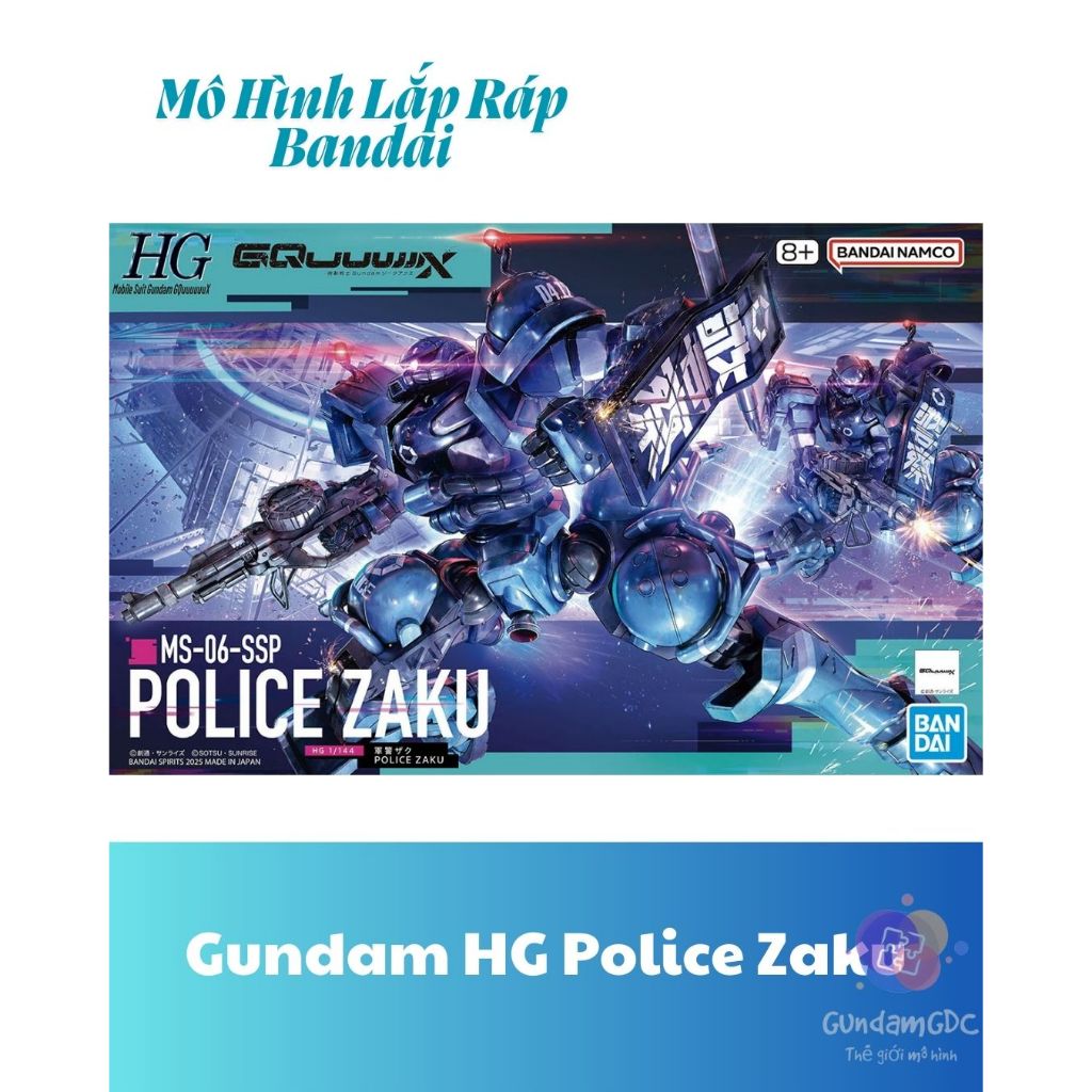 X- Mô Hình Lắp Ráp Gundam HG Police Zaku Bandai Mobile Suit Gundam GQuuuuuuX Bandai