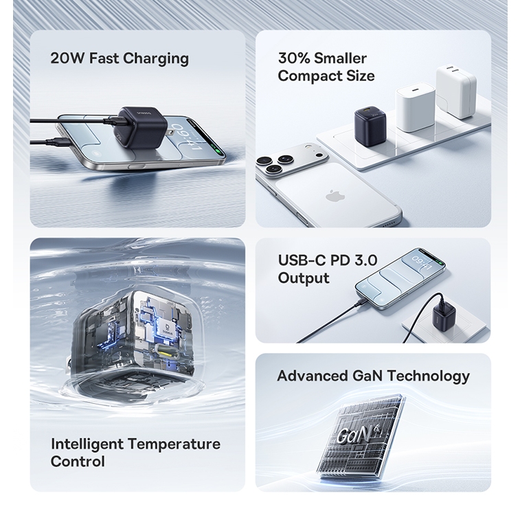 Củ Sạc Nhanh Baseus EnerFill FN22 20W & 30W & 45W GaN USB-C PD 3.0 – Nhỏ Hơn 30%, Sạc Nhanh Gấp 176% Vẫn Mát Lạnh | BigBuy360 - bigbuy360.vn