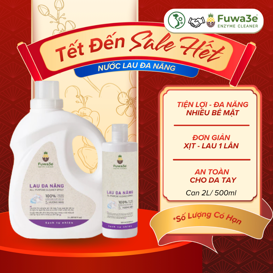 Bình Xịt Tẩy Lau Đa Năng Fuwa3e Hương Nhu 500ml/2L Lau Kính Lau Bếp Lau tường tiện lợi an toàn