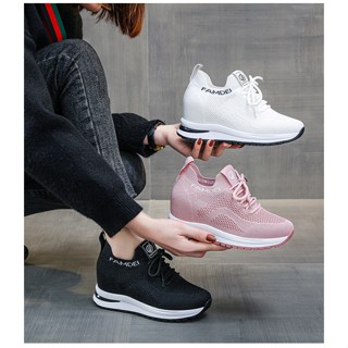 Giày thể thao nữ độn đế 7 phân chất co giãn ôm chân đi êm tăng chiều cao năng động hack dáng đi làm đi chơi, Lisa M48