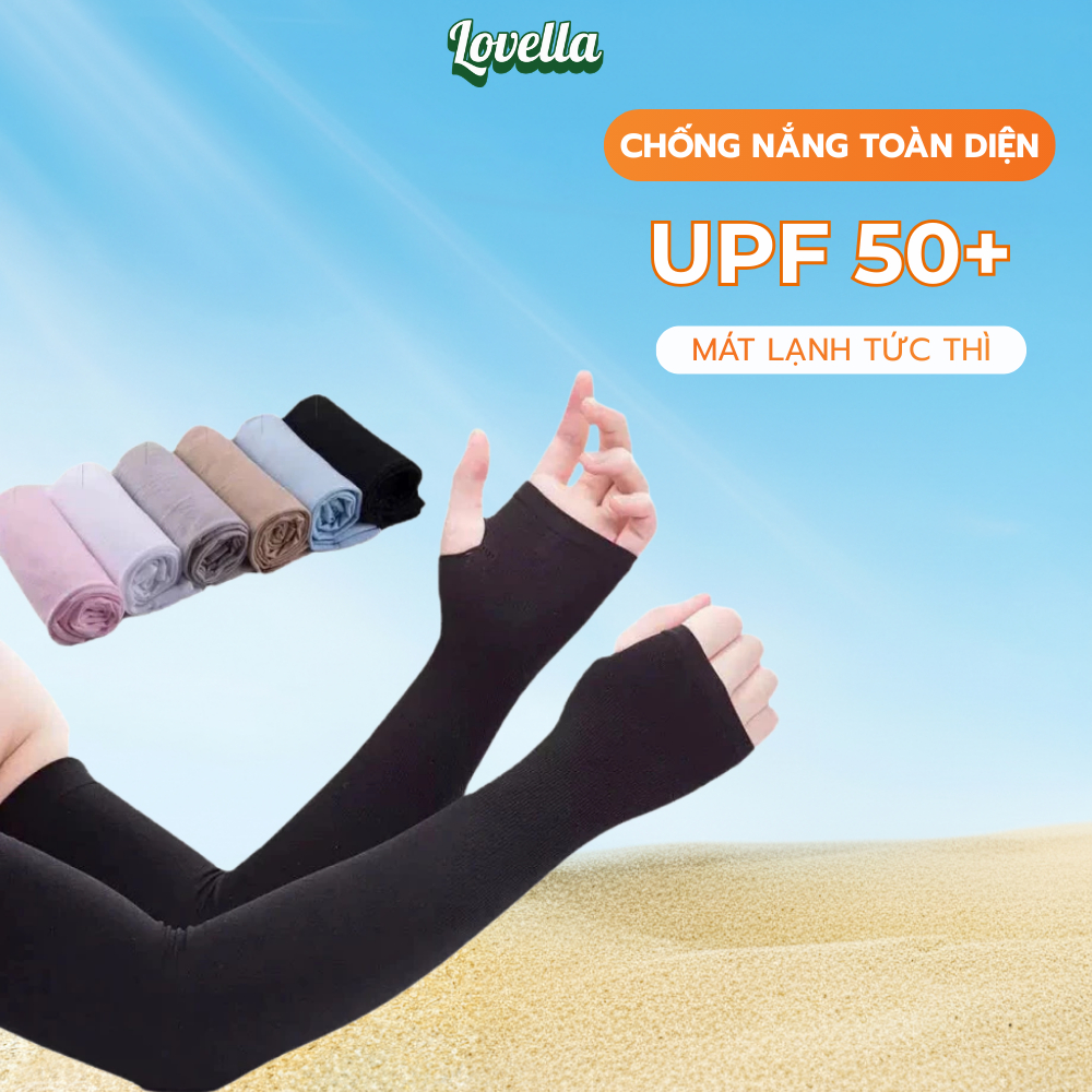 Găng Tay Chống Nắng UV UPF50+ Cao Cấp LOVENA Xỏ Ngón, Không Xỏ Ngón Thun Lạnh Co Giãn 4 Chiều - GT00