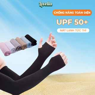 Găng Tay Chống Nắng UV UPF50+ Cao Cấp LOVENA Xỏ Ngón, Không Xỏ Ngón Thun Lạnh Co Giãn 4 Chiều - GT00