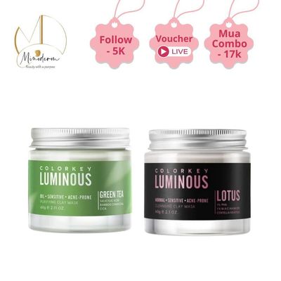 Mặt Nạ đất sét bùn khoáng Colorkey Luminous Green Tea Purifying Cleansing Clay 60g
