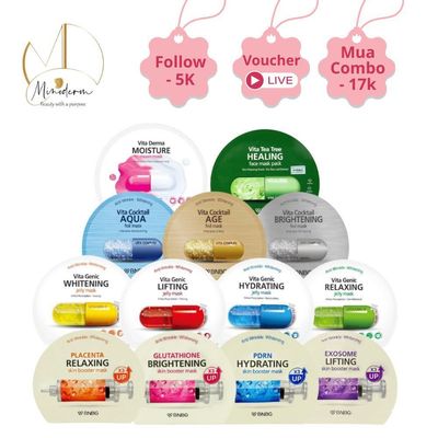 Hộp 10 miếng mặt nạ BNBG Vita Genic Jelly Mask 30ml dưỡng trắng, phục hồi, cấp ẩm, ngừa lão hóa