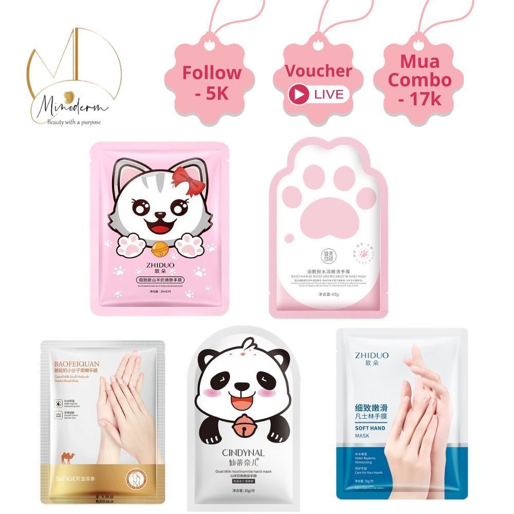 Mặt nạ dưỡng tay, chân BEABIAI dưỡng ẩm 48h, làm sáng da tay,  mờ nhăn mịn màng ,phục hồi khô ráp
