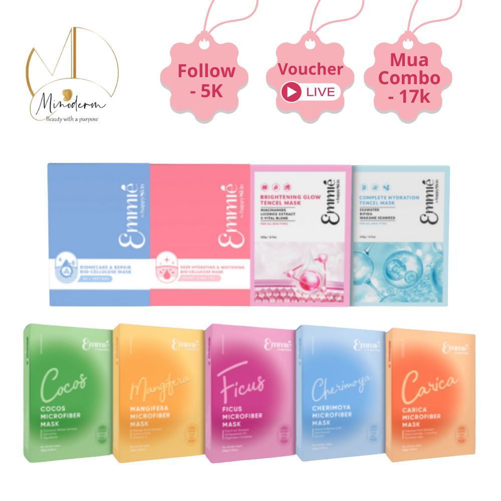Hộp Mặt nạ sinh học phục hồi da Emmié B5 Complex ngậm đến 95% dưỡng chất có trong từng gói mask