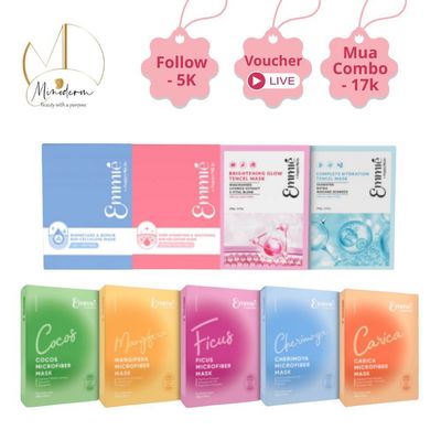 Hộp Mặt nạ sinh học phục hồi da Emmié B5 Complex ngậm đến 95% dưỡng chất có trong từng gói mask