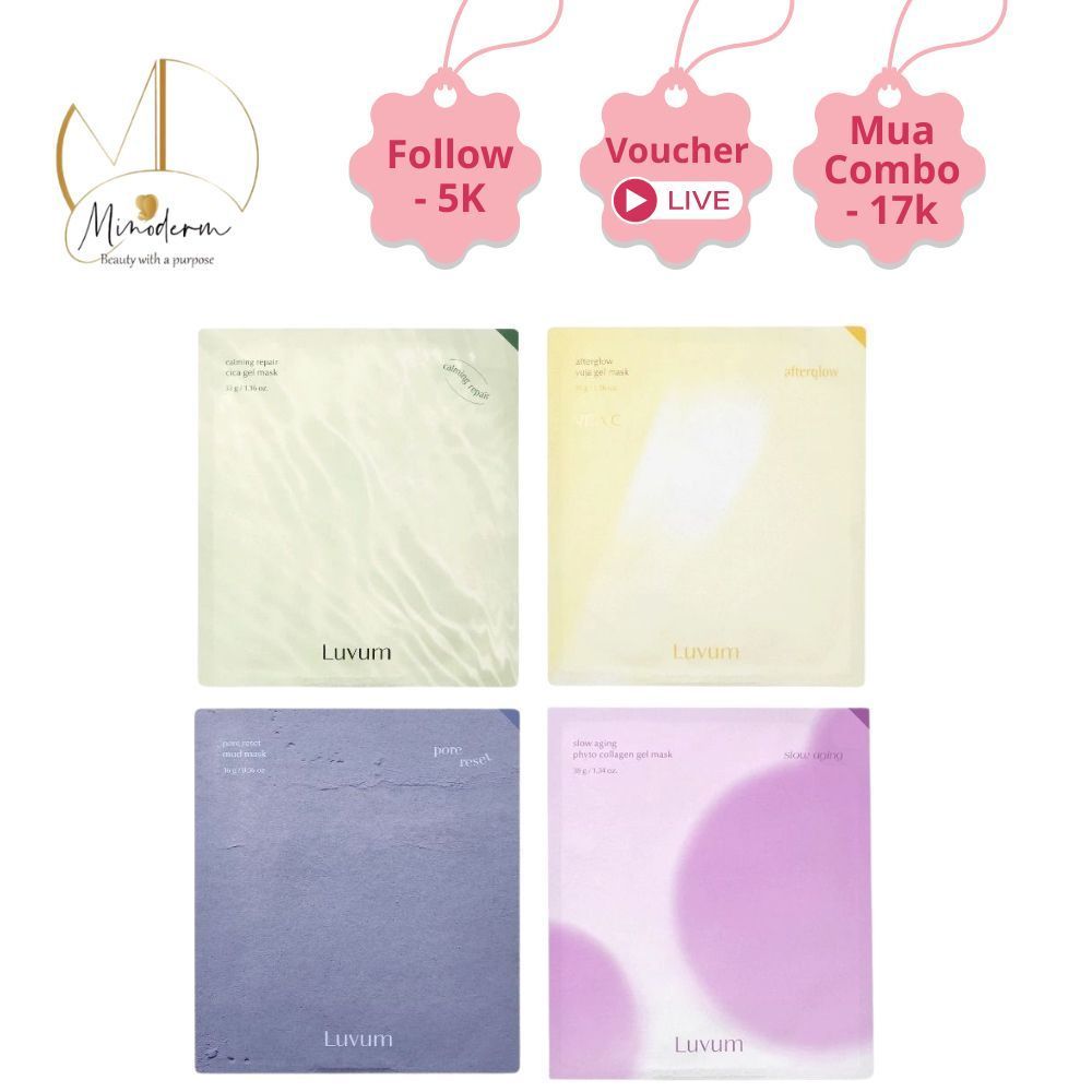 Hộp 5m Mặt Nạ Thạch Luvum Gel Mask cao cấp, giảm mụn, phục hồi, căng bóng da 33g/miếng