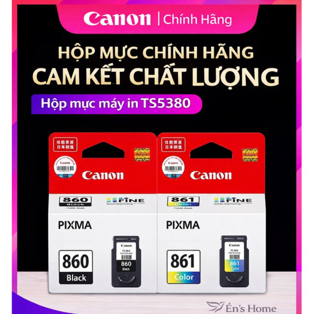 Khay mực in chính hãng Canon PG860/CL-861 dung lượng tiêu chuẩn cho máy in Canon Ts5380