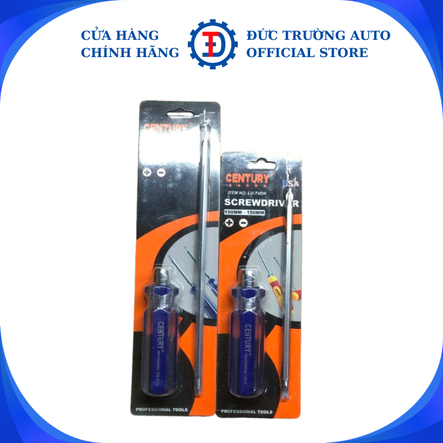 Tua vít 2 đầu cán trong Century chính hãng, tua vít đảo đầu dài 10cm - 20cm