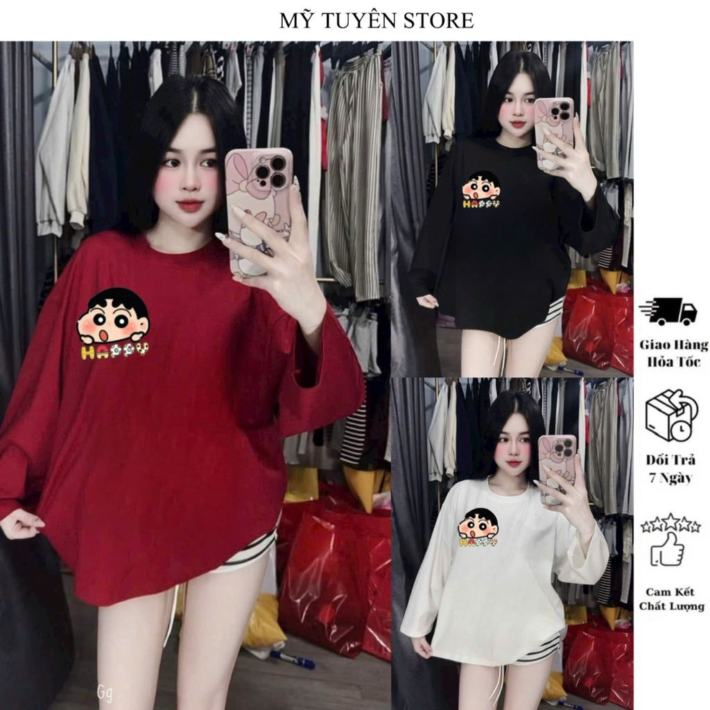 SET BỘ ĐÙI KẺ XỌC ÁO TAY DÀI HÌNH CUSIN FROM RỘNG FREESIZE DƯỚI 55KG  - MTS