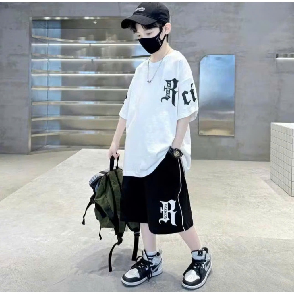 Set bộ ngắn tay quần đùi mẫu R -FASHION dành cho bé trai Size 18-52kg, thiết kế năng động  ( B Bộ r-