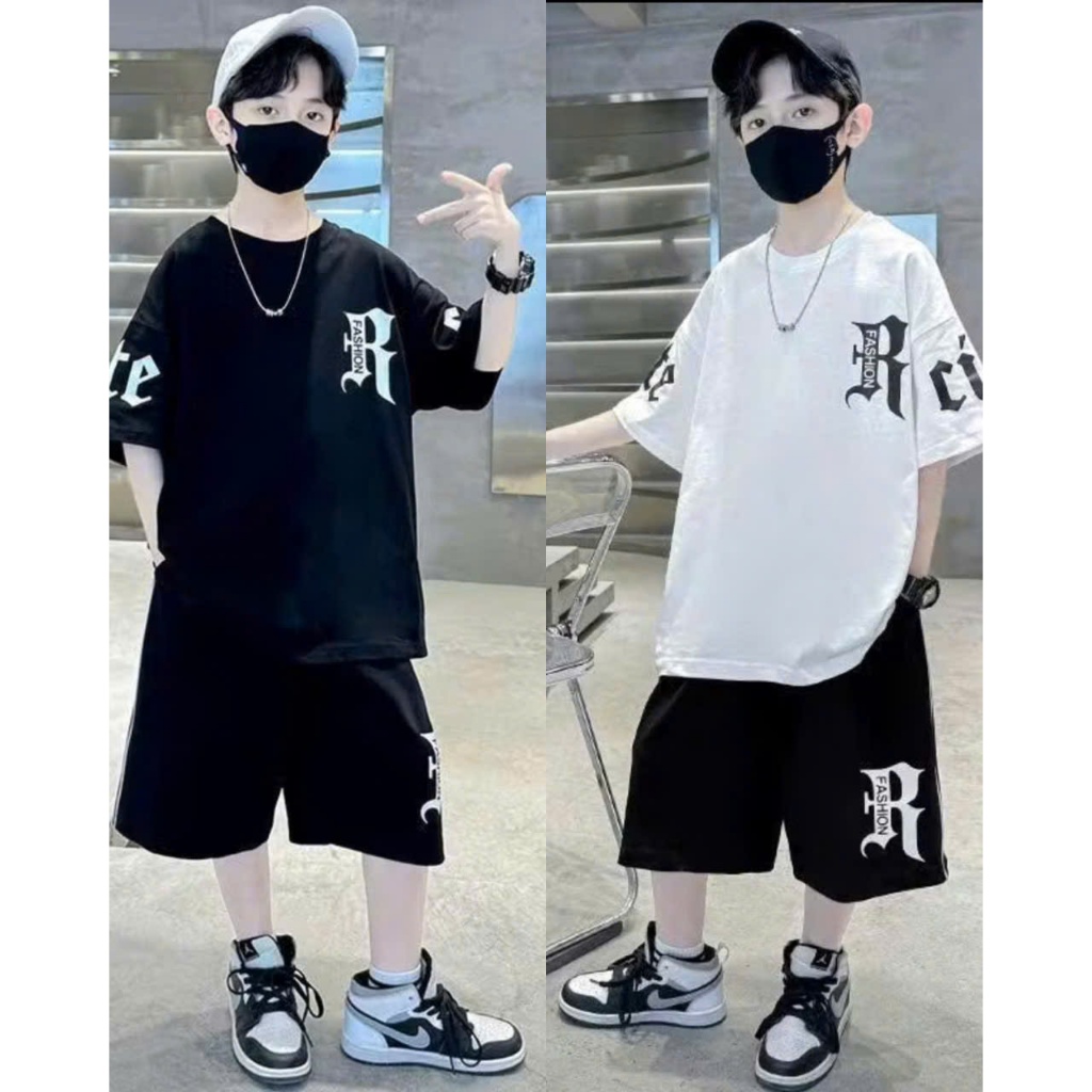 COMBO 2 Set bộ ngắn tay quần đùi mẫu R -FASHION dành cho bé trai Size 18-52kg, thiết kế năng động t 