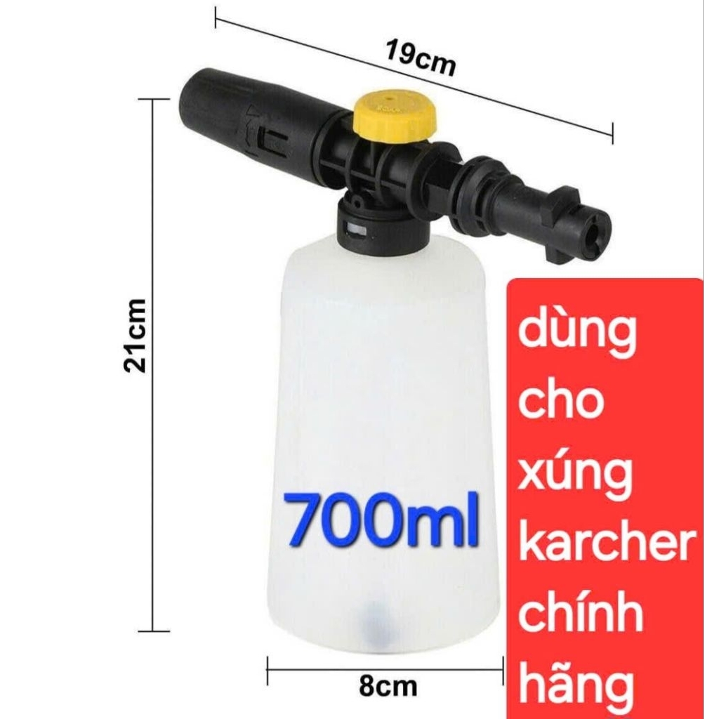 bình bọt tuyết cho máy rửa xe karcher,  bình bọt karcher 500ml ( phù hợp với súng rửa xe chính hãng)