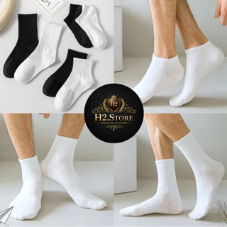 Set 10 đôi tất trơn nam nữ, basic, cổ cao, trung, thấp, chất liệu cotton thoáng khí, co giãn 4 chiều