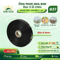 Ống phun mưa phi 21 ( đục 3 lỗ chéo ) cuộn 100m - BIMI AGRI. Bảo hành 1 năm. Dẻo dai, bền bỉ
