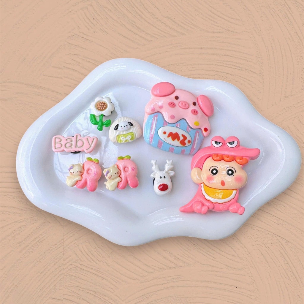 Bộ cham sticker nổi 3D trang trí gắn dép cross dễ thương đá cao cấp, Bộ phụ kiện dép crocs jibbitz c