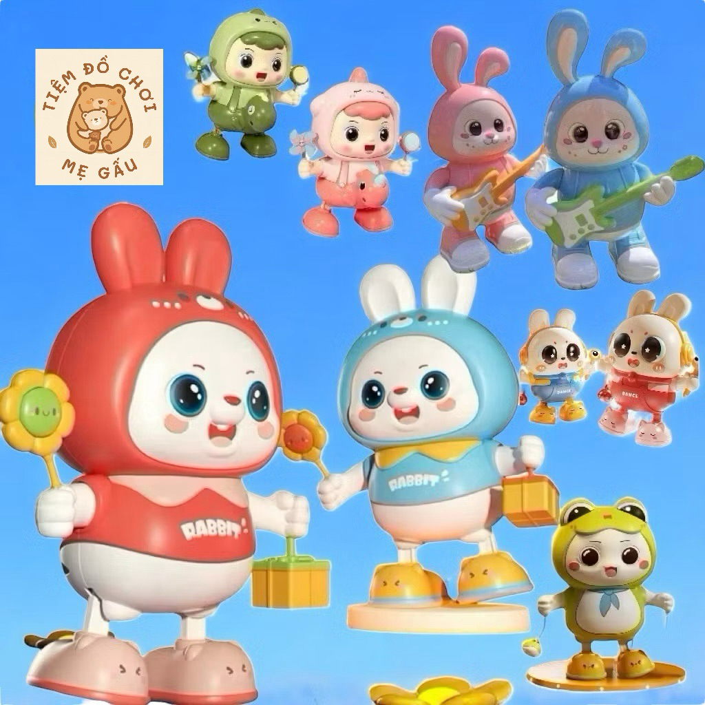 Đồ Chơi Thỏ, Ếch, Vịt, Rồng, Ong.. Robot Nhảy Múa Có Đèn Nhạc Di Chuyển Vui Nhộn An Toàn Cho Bé, Quà Tặng Bé Trai Bé Gái