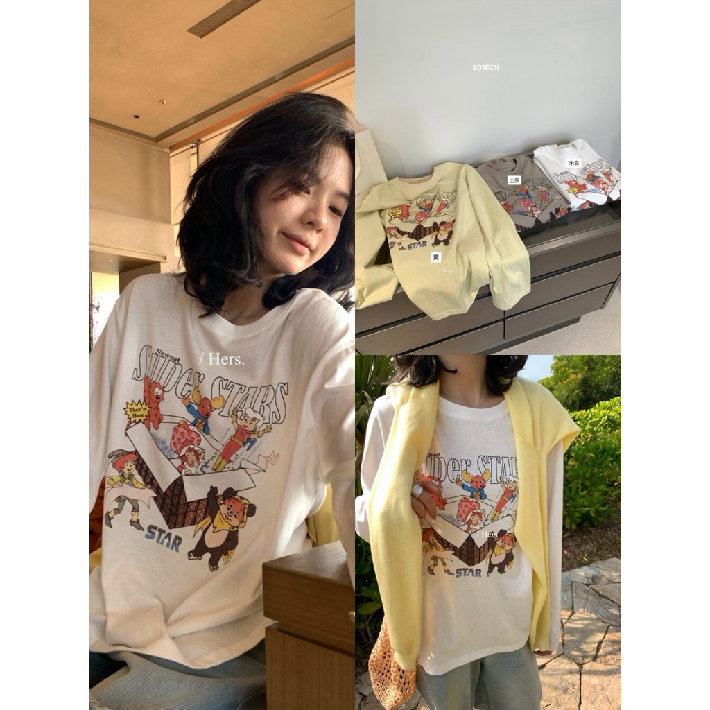 𝐢𝐦𝐜𝐡𝐢𝐜.𝟐𝟐𝐬 | Áo Thun Tay Dài Hers Chất Cotton Mỏng Mát Dành Cho Mùa Hè