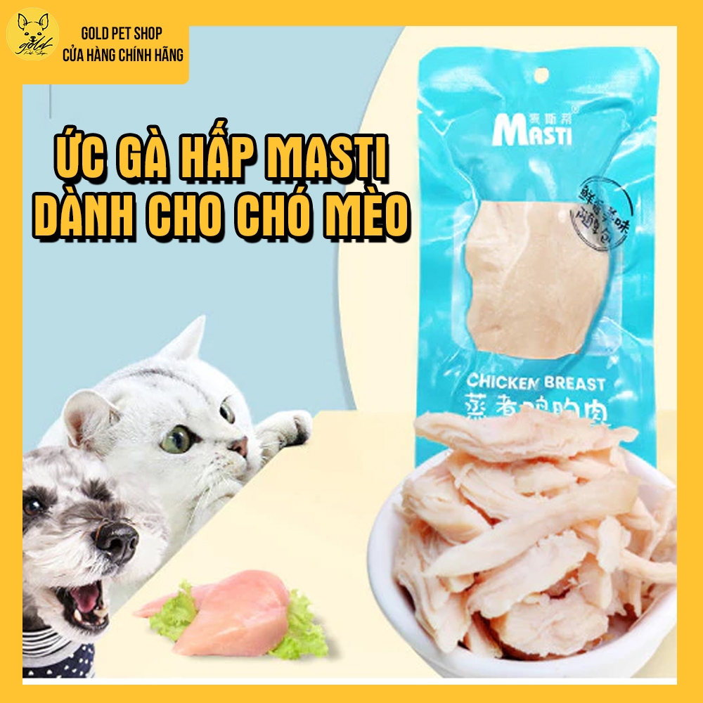 Ức Gà Masti - Ức gà tưới đóng gói 40gr dành cho chó và mèo
