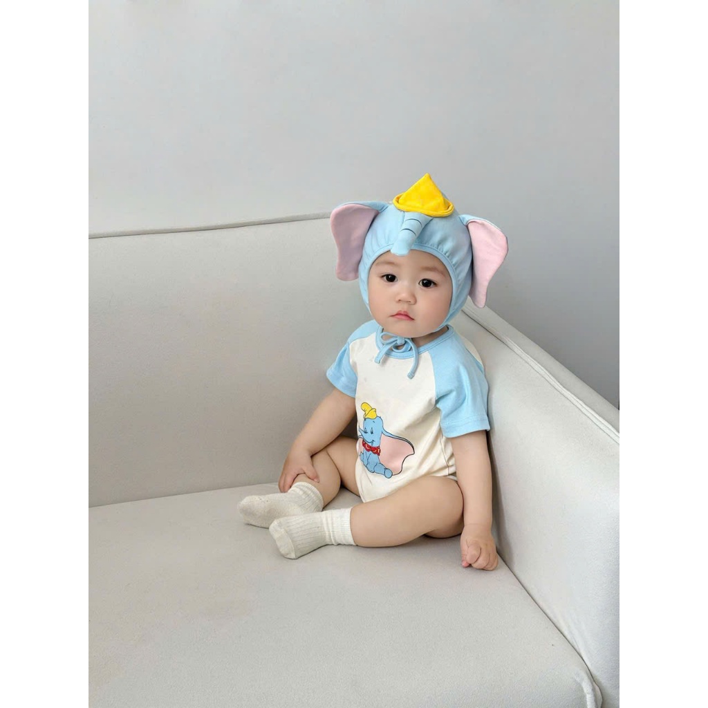 Jumpsuit Body Kèm turban Phong Cách Hàn Quốc Cho Bé Trai Bé Gái cover ikii cực xinh