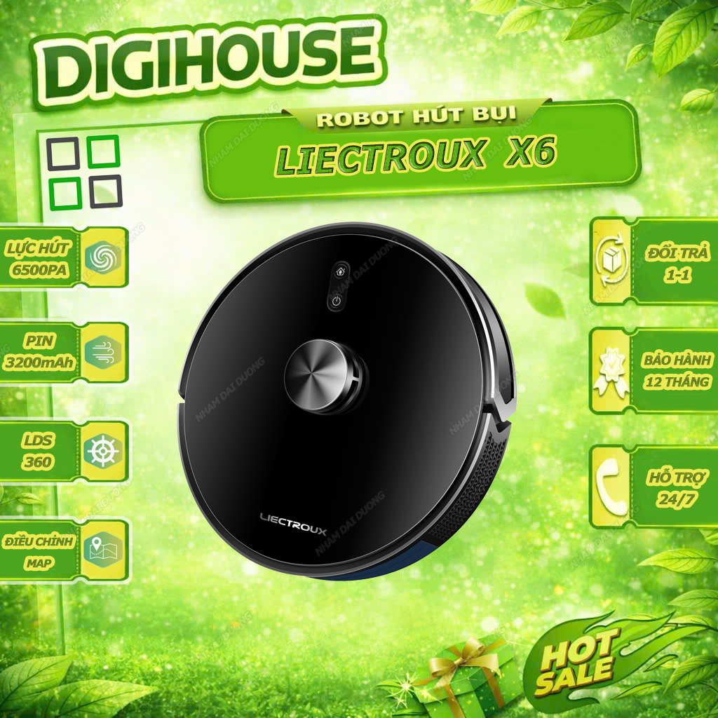 Robot hút bụi lau nhà Liectroux X6 cảm biến lidar lưu bản đồ