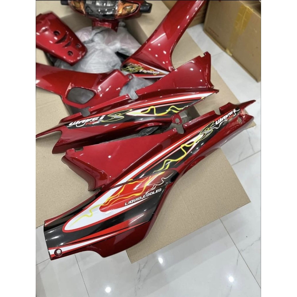 bộ dàn áo wave nhỏ, alpha, ZX (2 bóng) màu đỏ candy