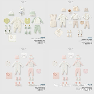 [ Nous có hộp] Sét quà tặng sơ sinh Nous cho bé full  hộp