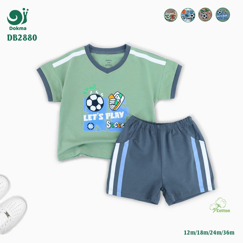 (6-13kg, 6-36M) Bộ Cộc Tay Họa Tiết Dễ Thương Cho Bé Dokma DB2745 DB2818 DB2842 DB2880 DB2950 DB2882